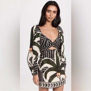 Johanna Ortiz Black and White Mini Dress